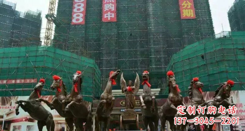 聊城阿波罗浪漫马群铜雕