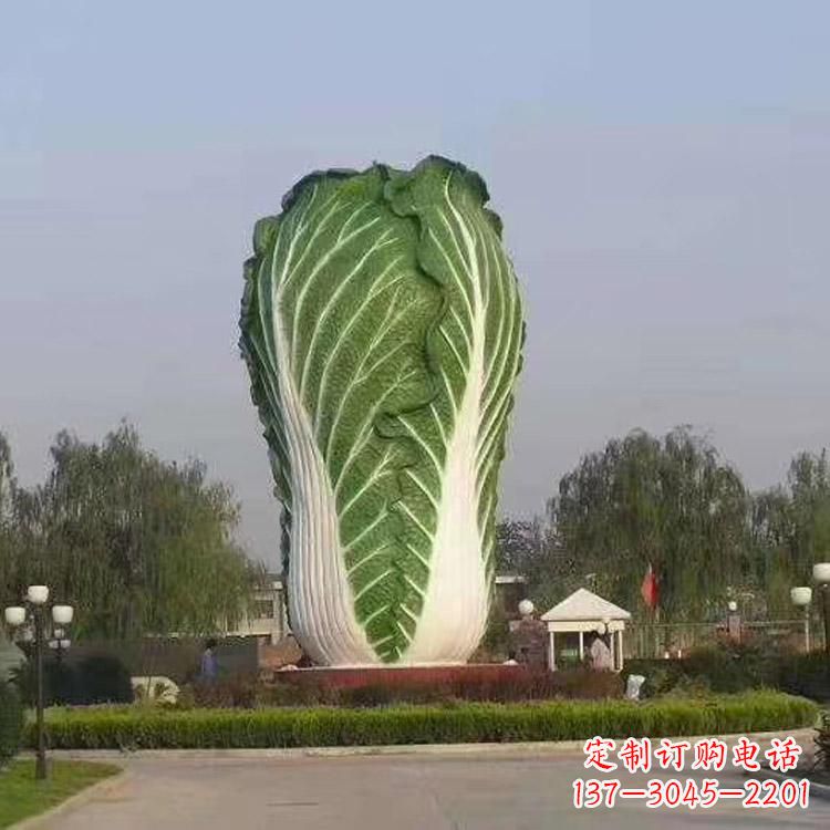 聊城玻璃钢招财白菜雕塑-城市园林仿真植物景观