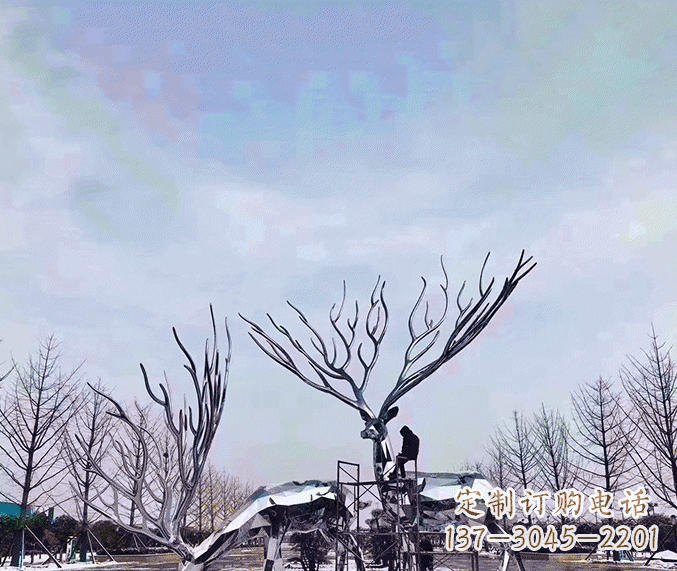聊城鹿群立体雕塑