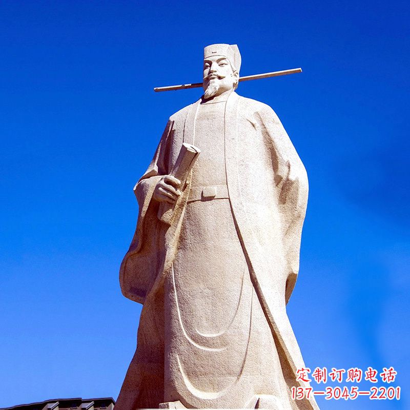 聊城景区园林欧阳修大型砂岩雕像-中国历史文化名人著名文学大家