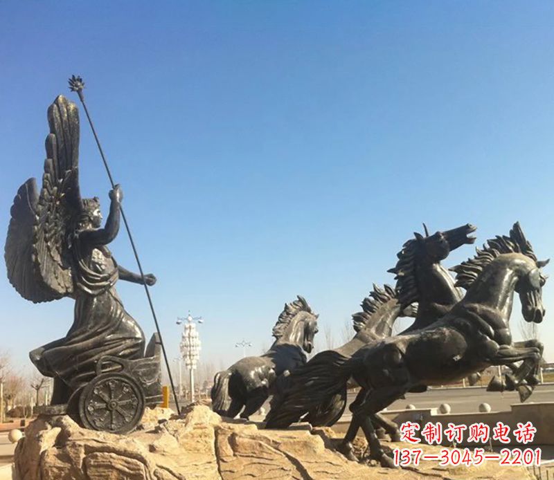 聊城阿波罗战车小区景观铜雕 (3)