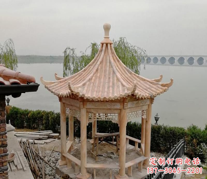 聊城精致古典八角凉亭石雕