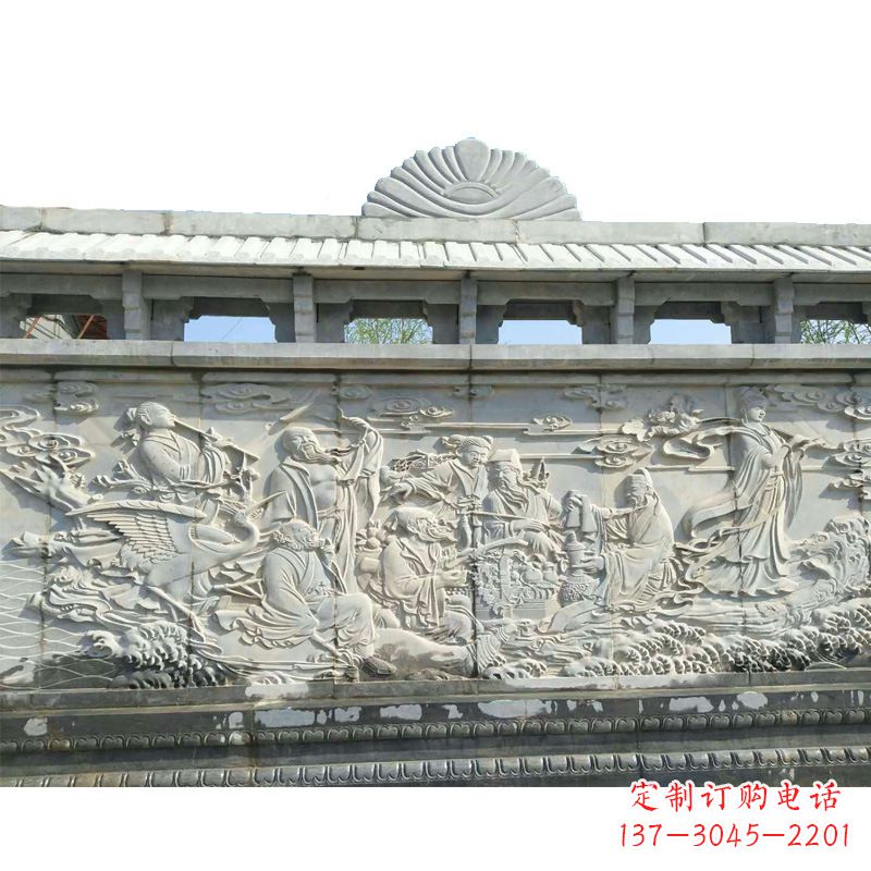 聊城八仙寺庙浮雕墙画