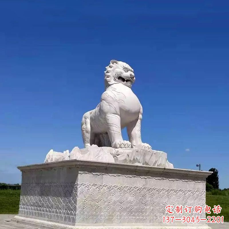 聊城白虎魅力古老神兽雕塑摆件