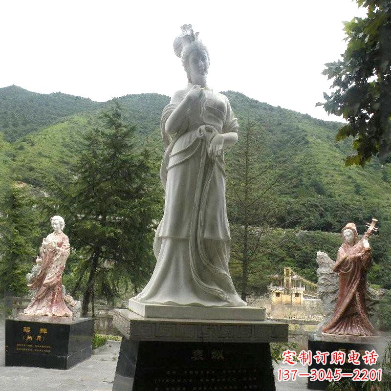 聊城褒姒雕塑-大理石石雕美女中国古代美女塑像