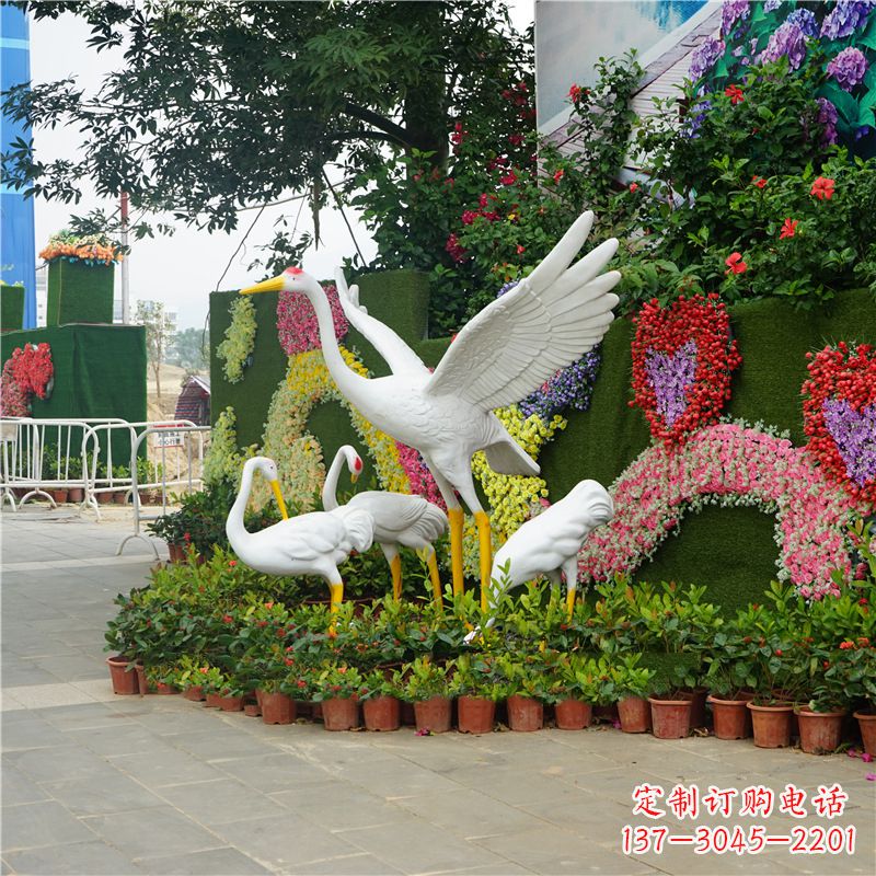 聊城仙鹤玻璃钢雕塑