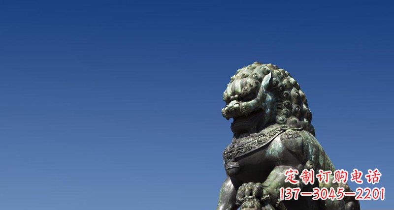 聊城北京青铜狮子雕塑 (2)