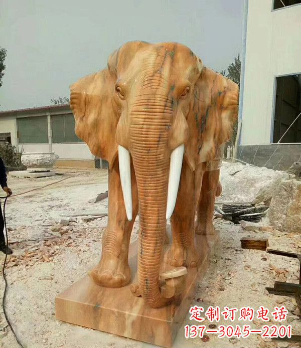 聊城大象石雕,招财进宝