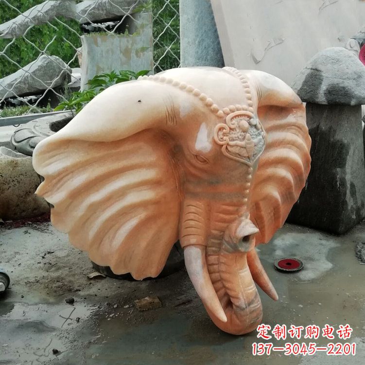 聊城壁挂喷水大象头雕塑