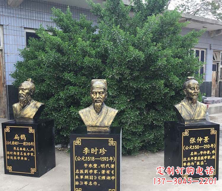 聊城扁鹊李时珍张仲景胸像古代人物铜雕