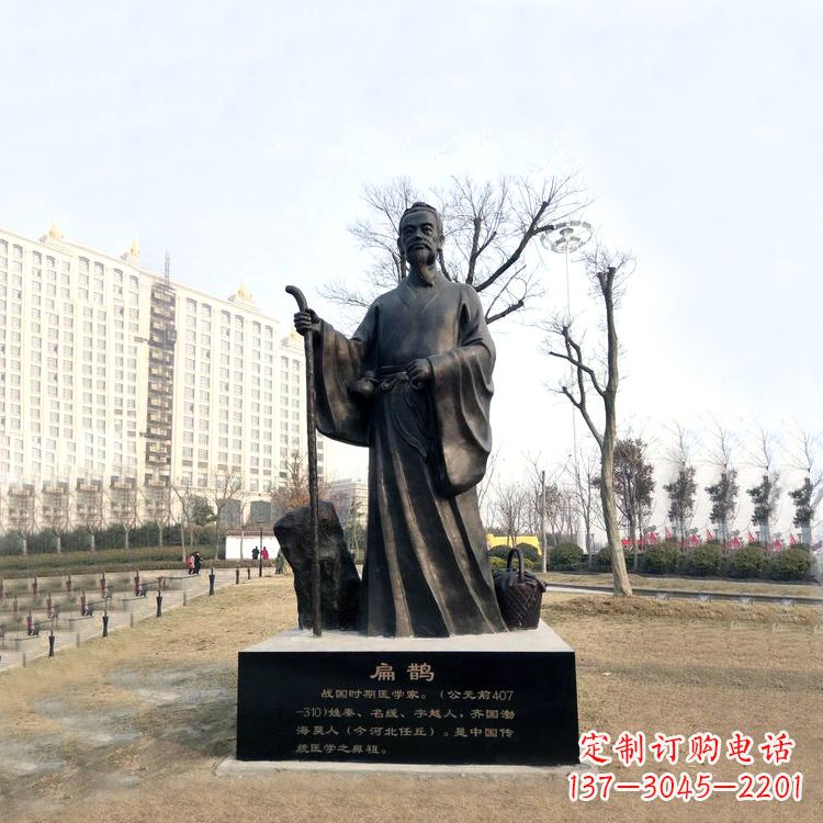 聊城扁鹊铜雕塑像-城市广场历史著名医学人物雕像