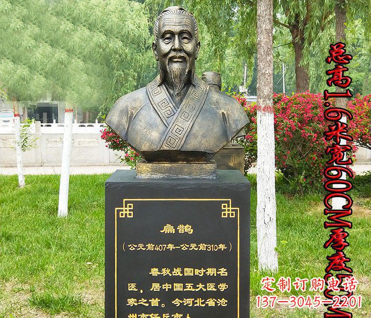 聊城扁鹊胸像古代名医铜雕