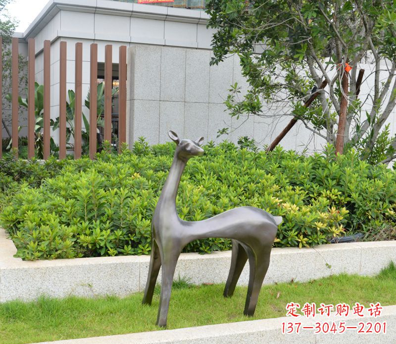 聊城别墅抽象小鹿铜雕