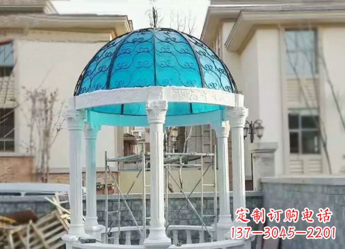 聊城新款汉白玉欧式石雕凉亭给你宁静舒适的休闲空间