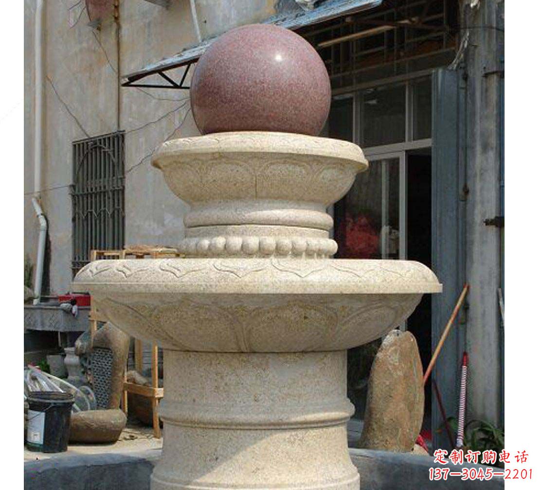聊城别墅景观大理石风水球喷泉雕塑