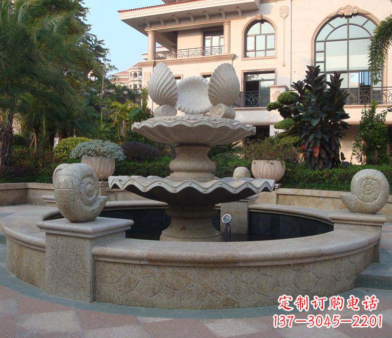 聊城别墅景观多层喷泉石雕