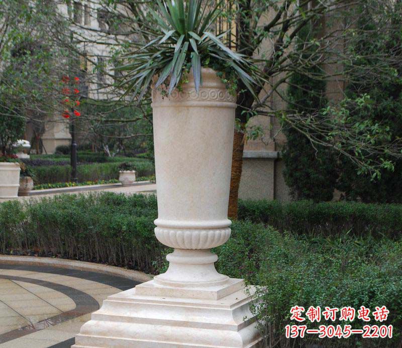 聊城别墅景观石雕花盆