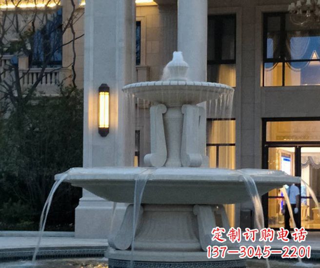 聊城别墅景观小区喷泉石雕