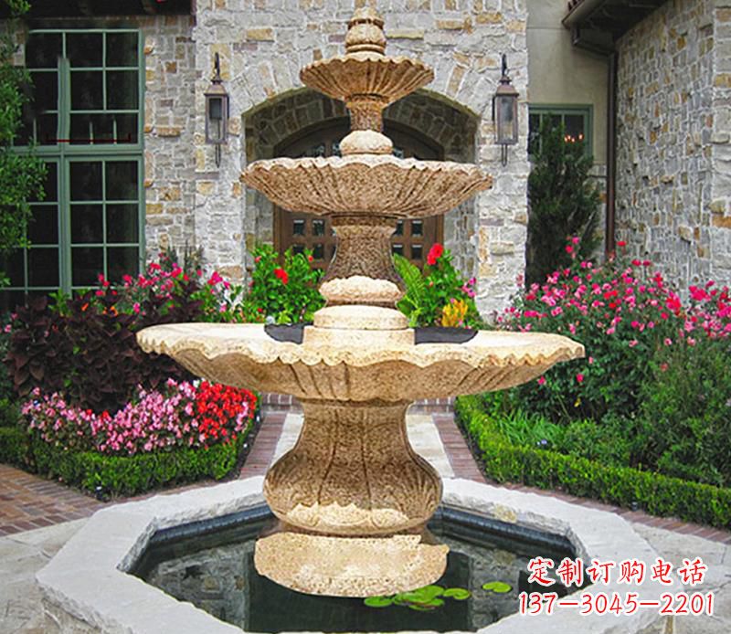 聊城别墅石雕喷泉 (2)