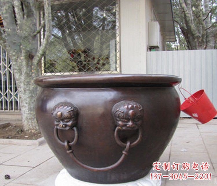 聊城招财进宝水缸铜雕塑摆件