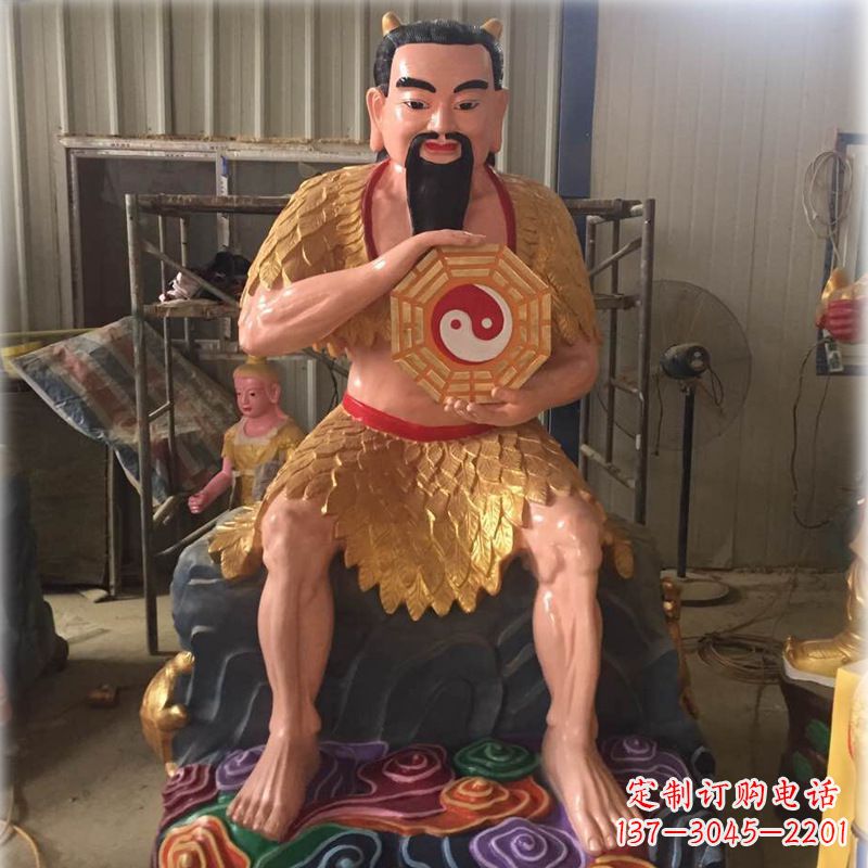 聊城伏羲玻璃钢彩绘神像