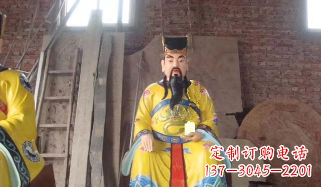 聊城玻璃钢彩绘文财神寺庙神像雕塑