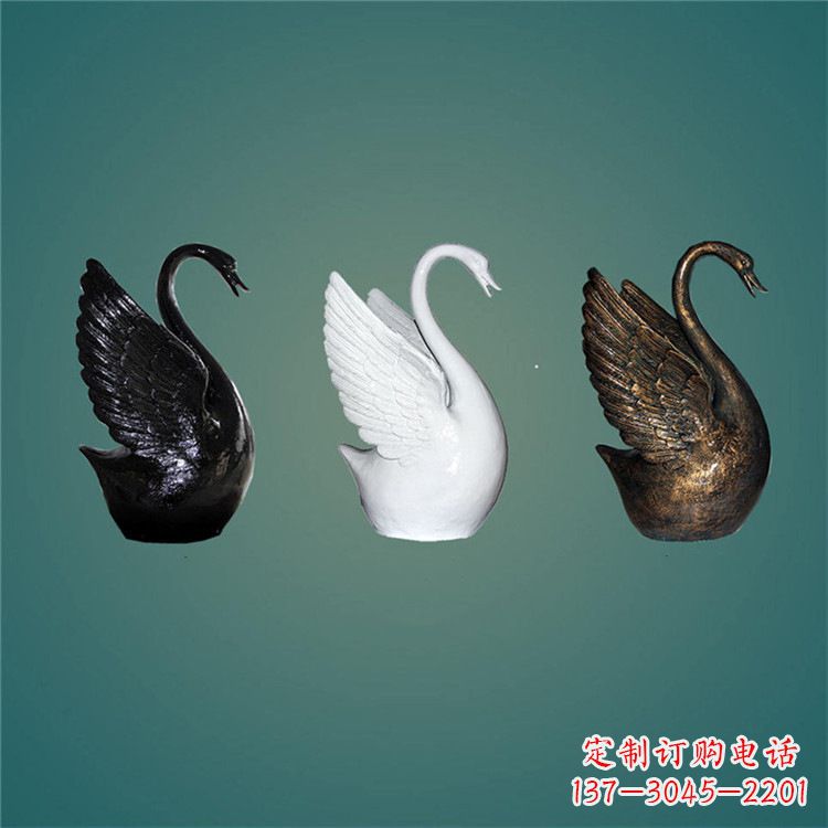 聊城玻璃钢制天鹅雕塑,点缀水景水池