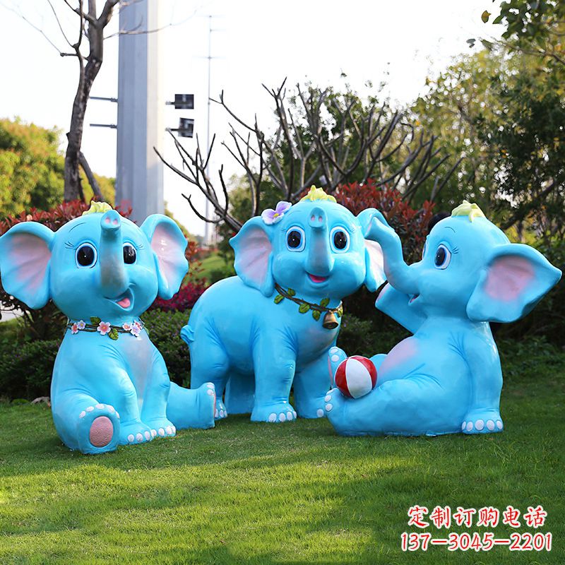 聊城玻璃钢大象雕塑精美的艺术品