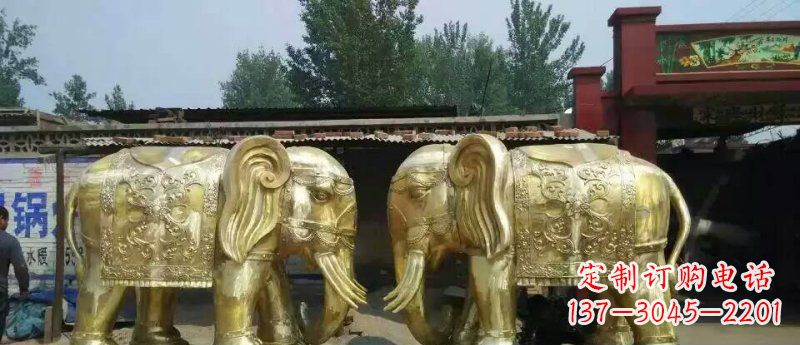 聊城玻璃钢大象雕塑仿铜雕塑的精美之作