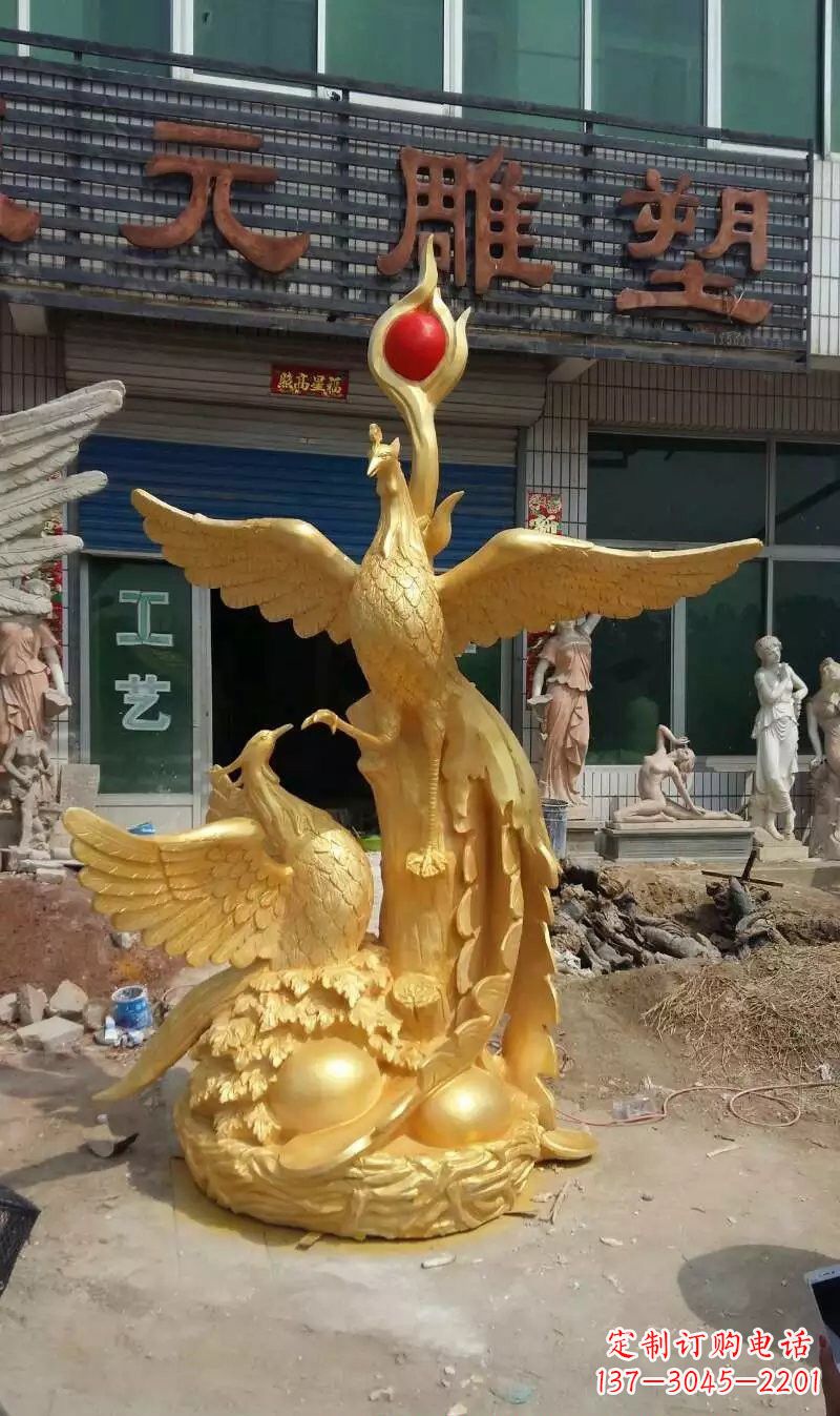 聊城玻璃钢雕刻的凤凰之美