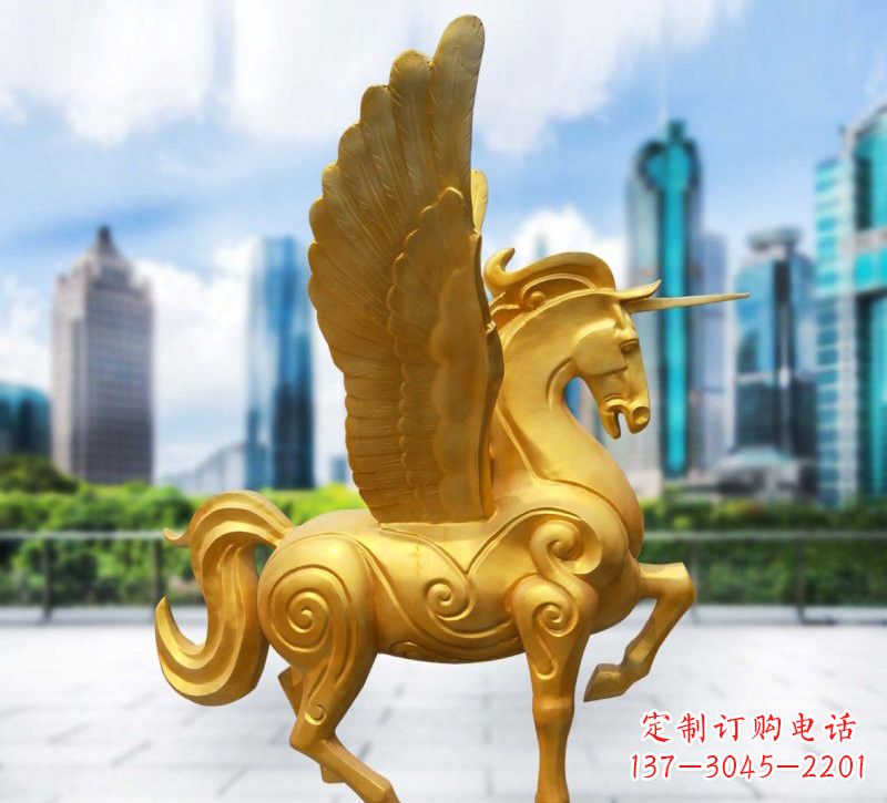 聊城玻璃钢仿铜独角兽雕塑精美雕塑艺术