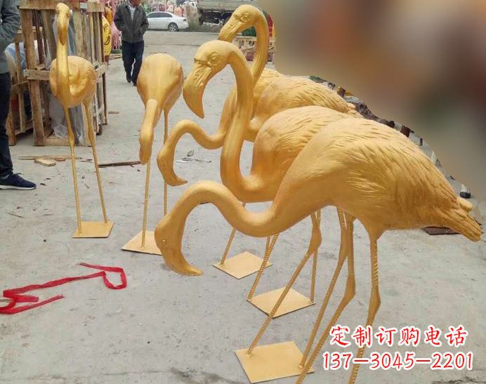 聊城火烈鸟雕塑仿铜雕塑的精美杰作