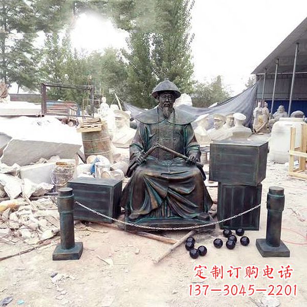 聊城林则徐雕塑以玻璃钢仿铜呈现