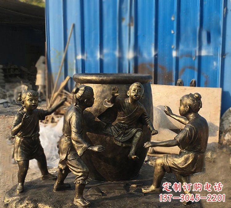 聊城司马光雕塑以玻璃钢仿铜创作