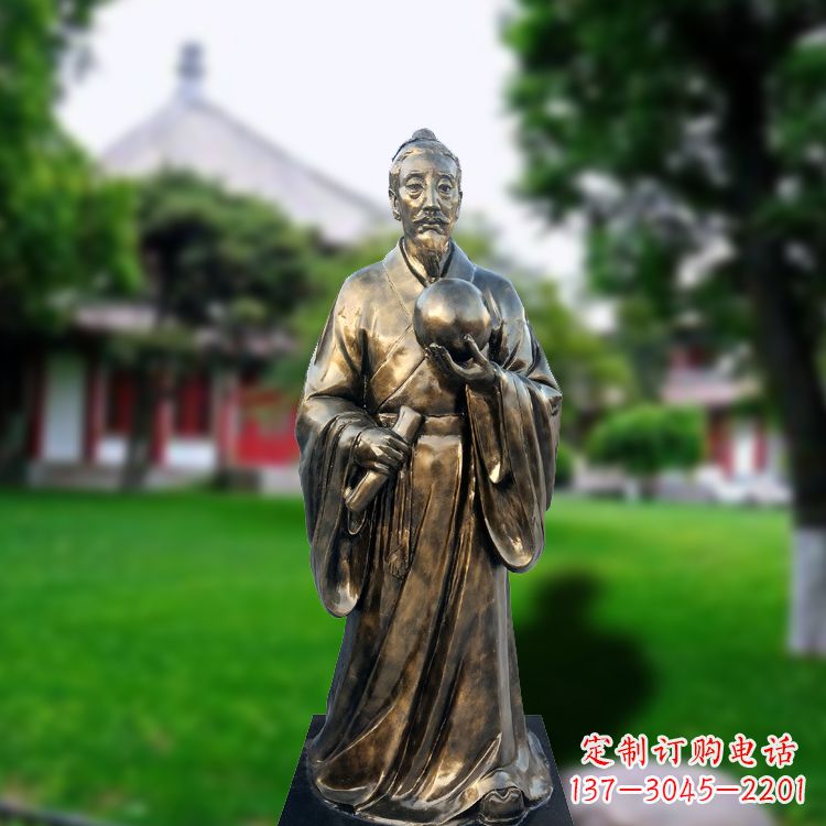 聊城玻璃钢仿铜雕塑——纪念东汉时期著名天文学家张衡