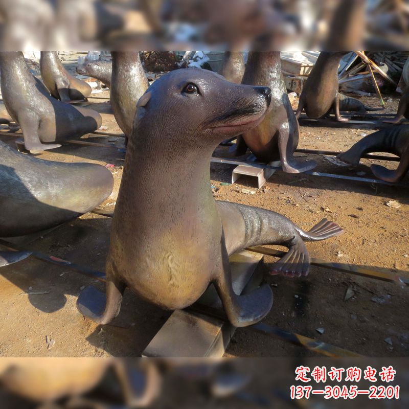 聊城玻璃钢海豹雕塑——精美的艺术品