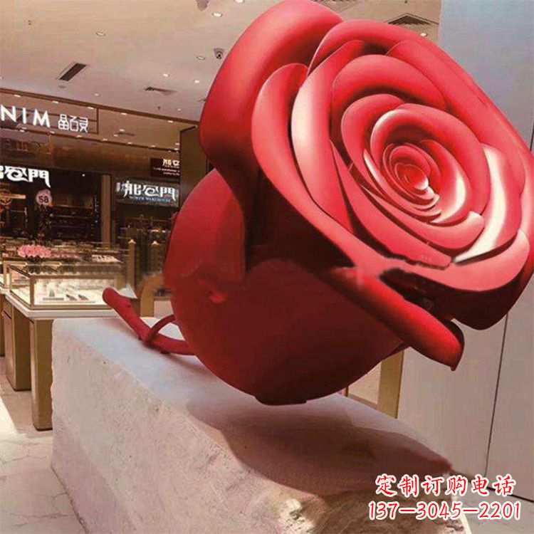 聊城玻璃钢玫瑰花雕塑
