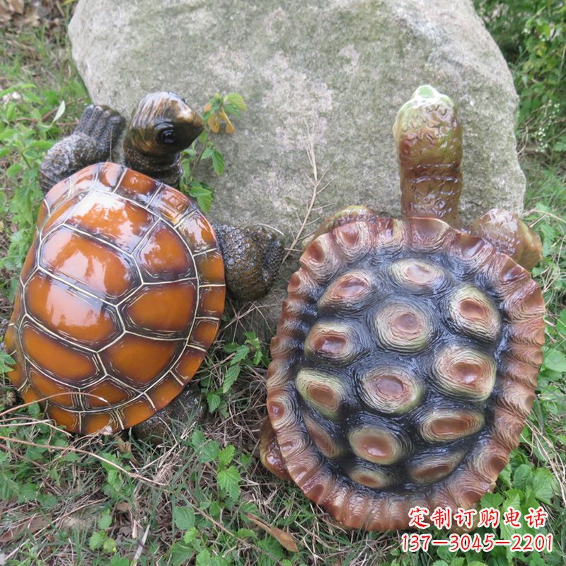 聊城玻璃钢海龟雕塑精致美观的园林装饰品