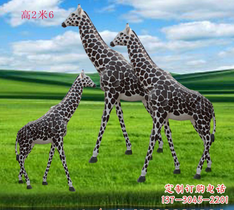 聊城玻璃钢材质长颈鹿雕塑