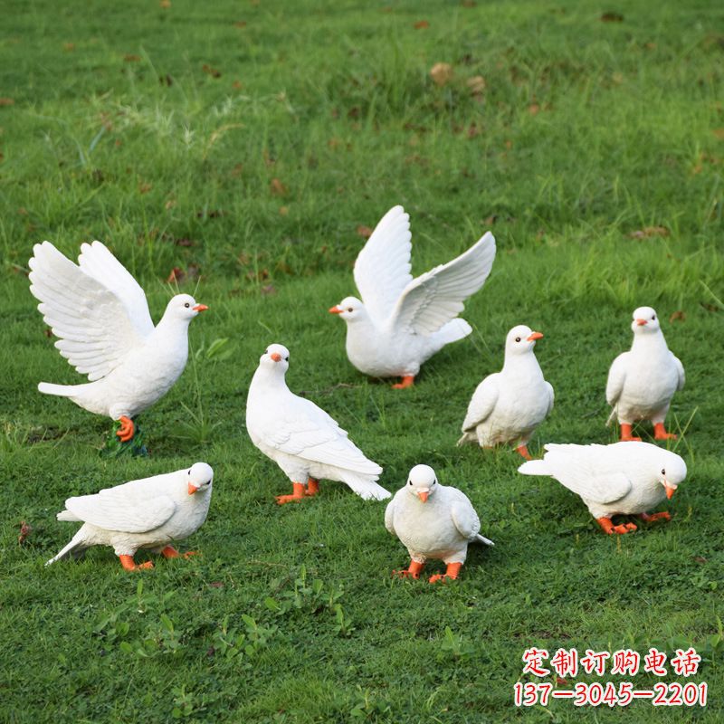 聊城玻璃钢鸽子雕塑艺术的精美表现