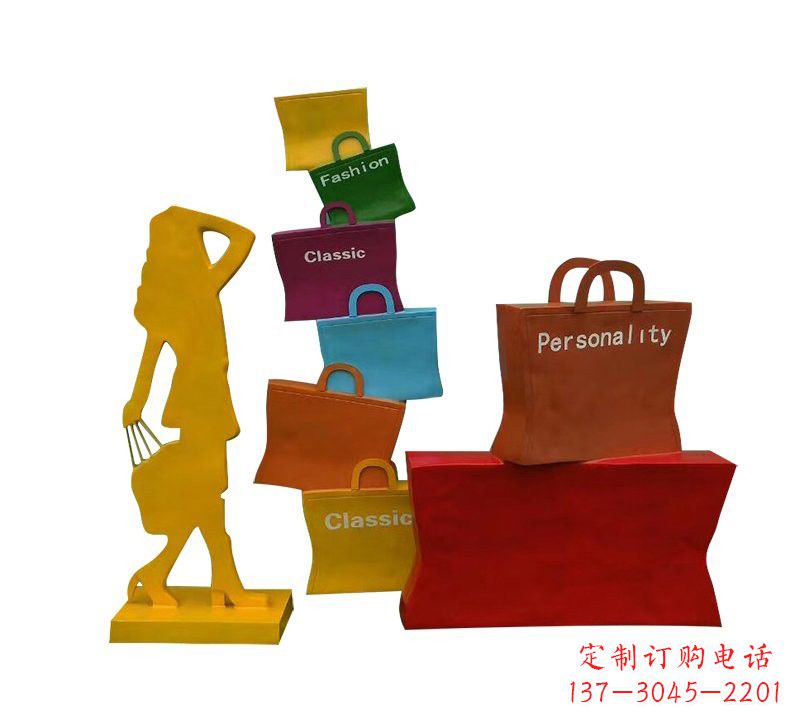 聊城玻璃钢购物袋雕塑——极致艺术