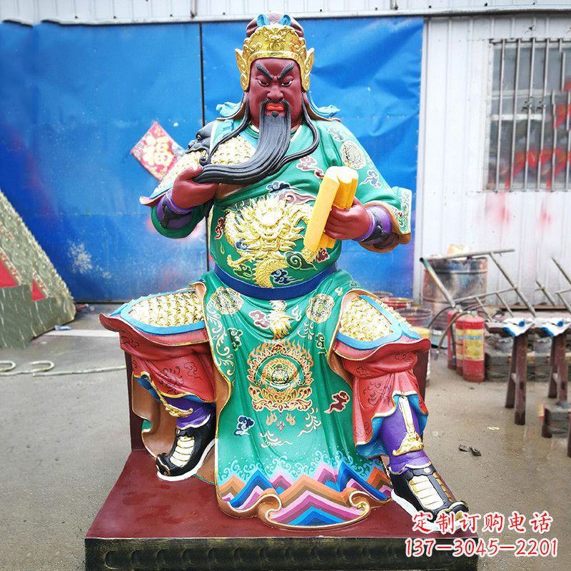 聊城关圣雕塑玻璃钢彩绘之美