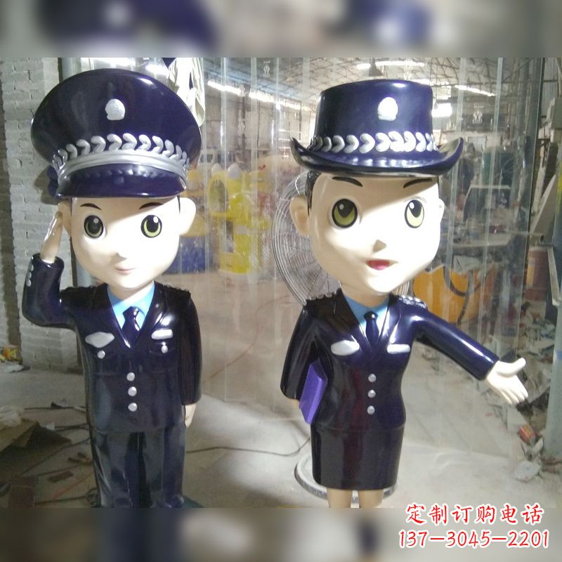 聊城玻璃钢警察雕塑表达警队宗旨