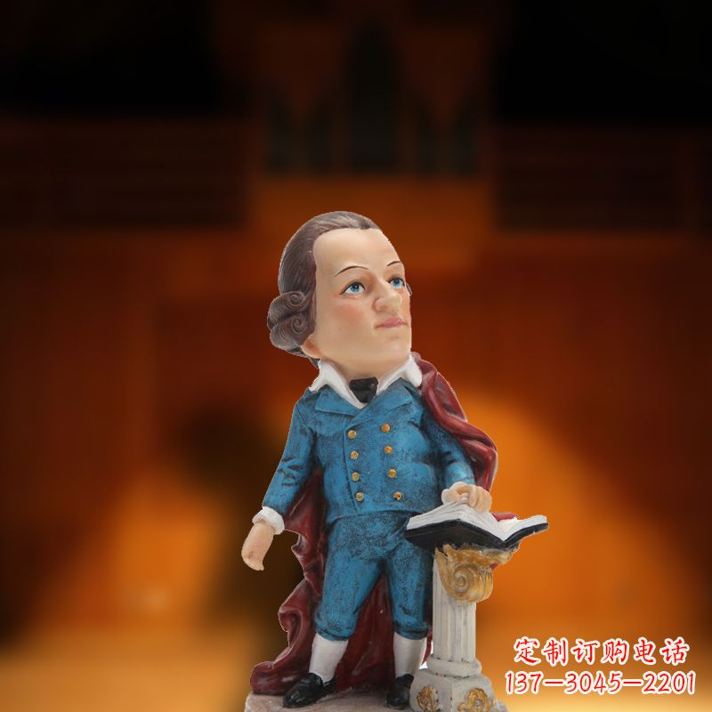 聊城玻璃钢艺术莫扎特雕塑