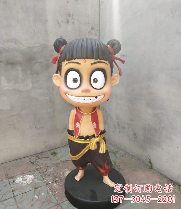 聊城玻璃钢雕刻的神话传说——哪吒