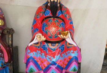 聊城玻璃钢彩绘文财神神像雕塑