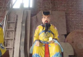 聊城玻璃钢彩绘文财神寺庙神像雕塑