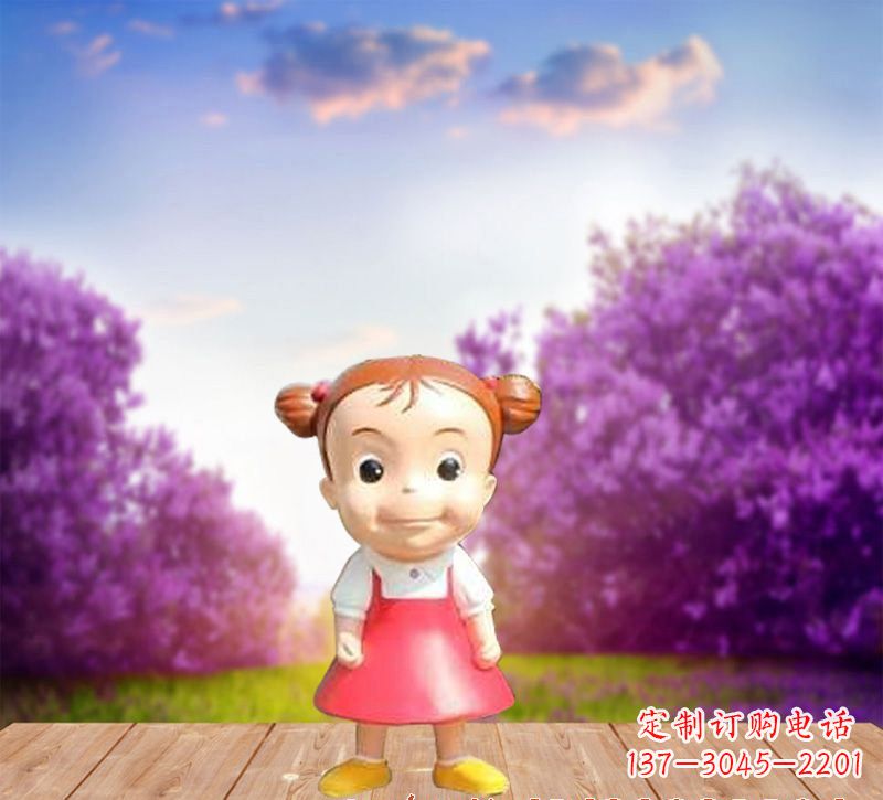 聊城精美玻璃钢卡通小女孩雕塑