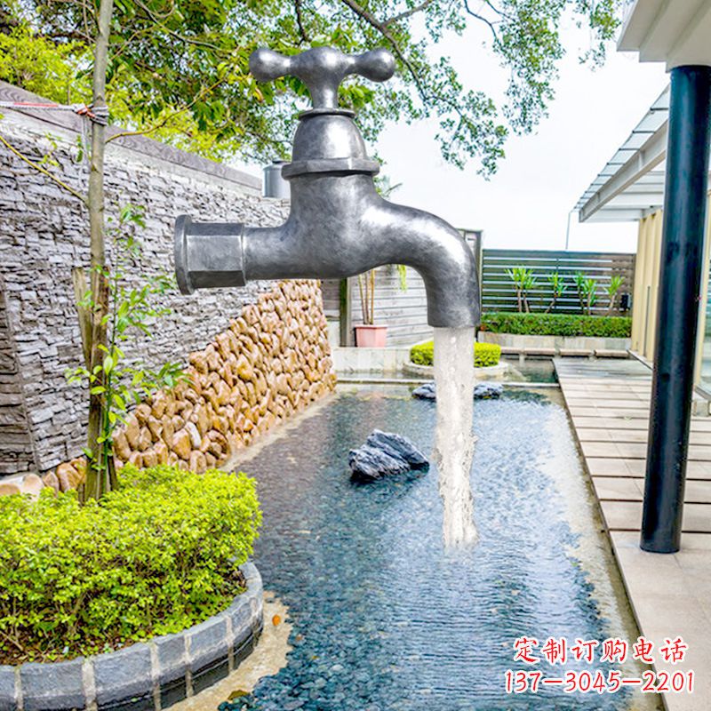 聊城玻璃钢水龙头喷泉雕塑精美绝伦