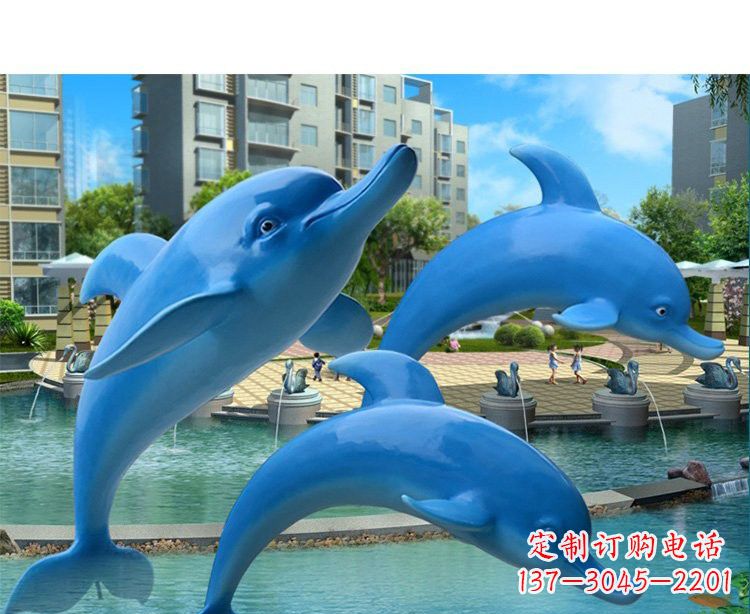 聊城玻璃钢海豚雕塑灵动而美丽